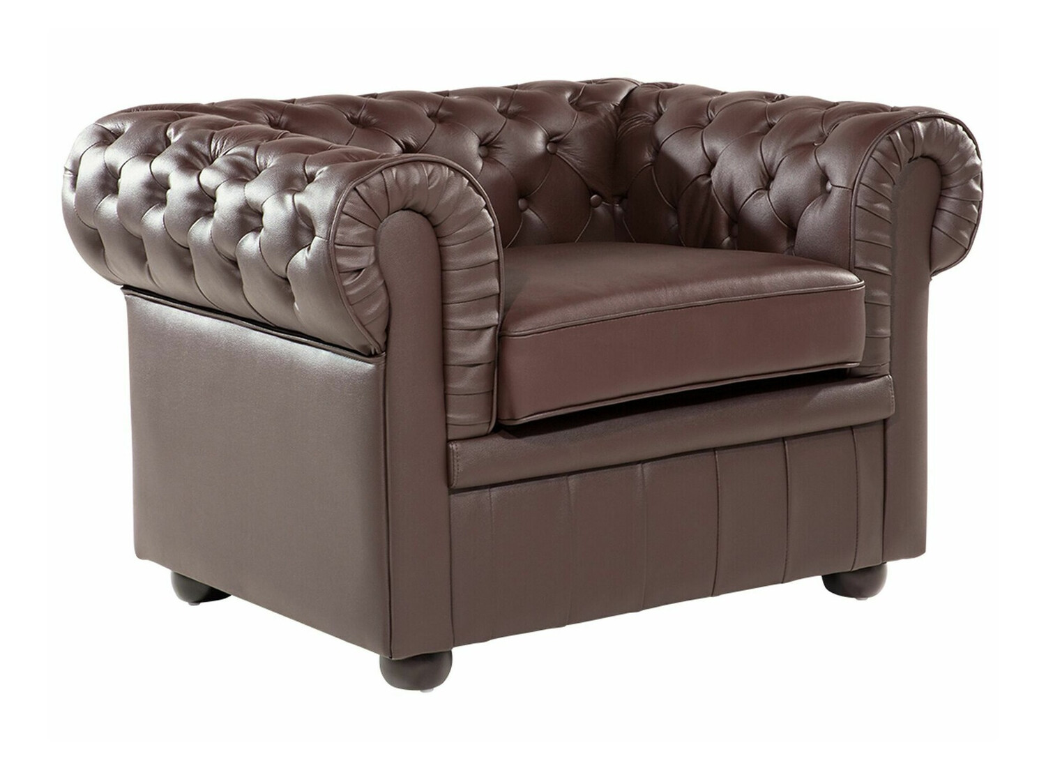 Chesterfield atpūtas krēsls Cirdoro 105 (Tumši brūns)