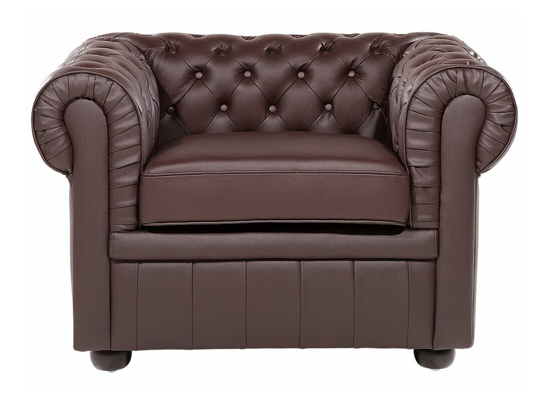 Chesterfield atpūtas krēsls Cirdoro 105 (Tumši brūns)