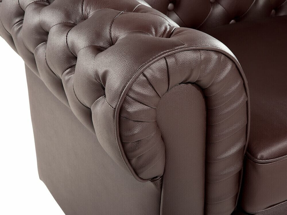 Chesterfield atpūtas krēsls Cirdoro 105 (Tumši brūns)