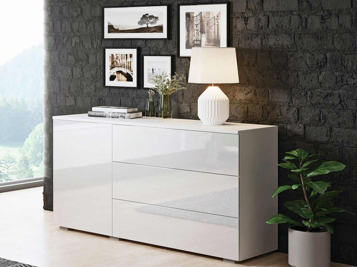 Kumode Sarasota 128 (Balts + Glancēts balts)