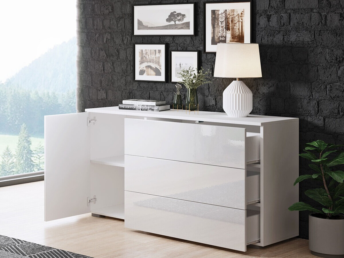 Kumode Sarasota 128 (Balts + Glancēts balts)