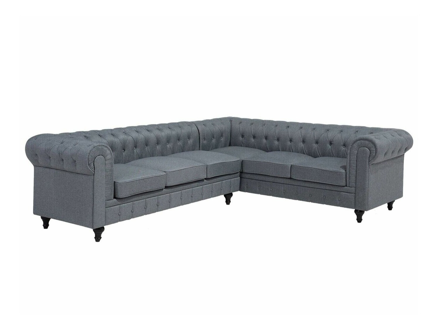 Chesterfield stūra dīvāns Cirdoro 109 (Pelēks)