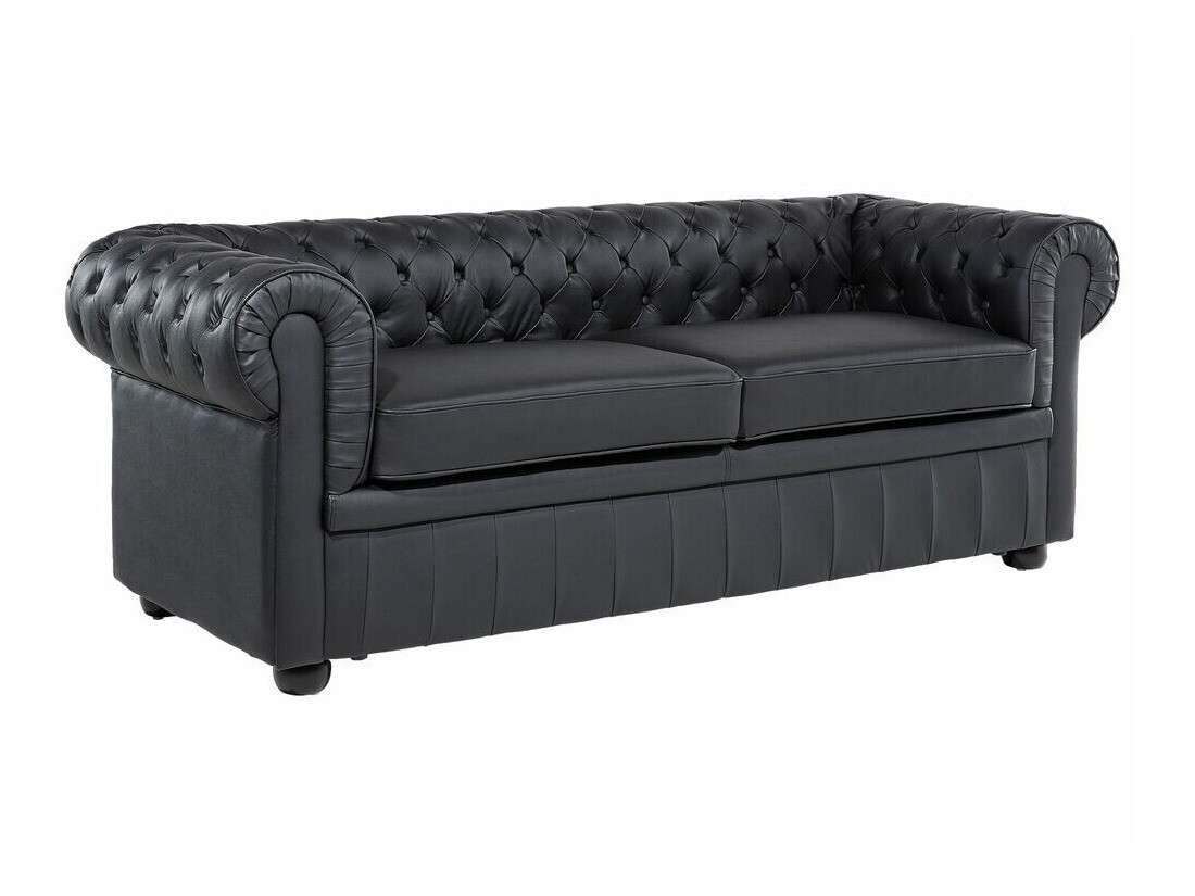 Chesterfield mīksto mēbeļu komplekts Cirdoro 112 (Melns)