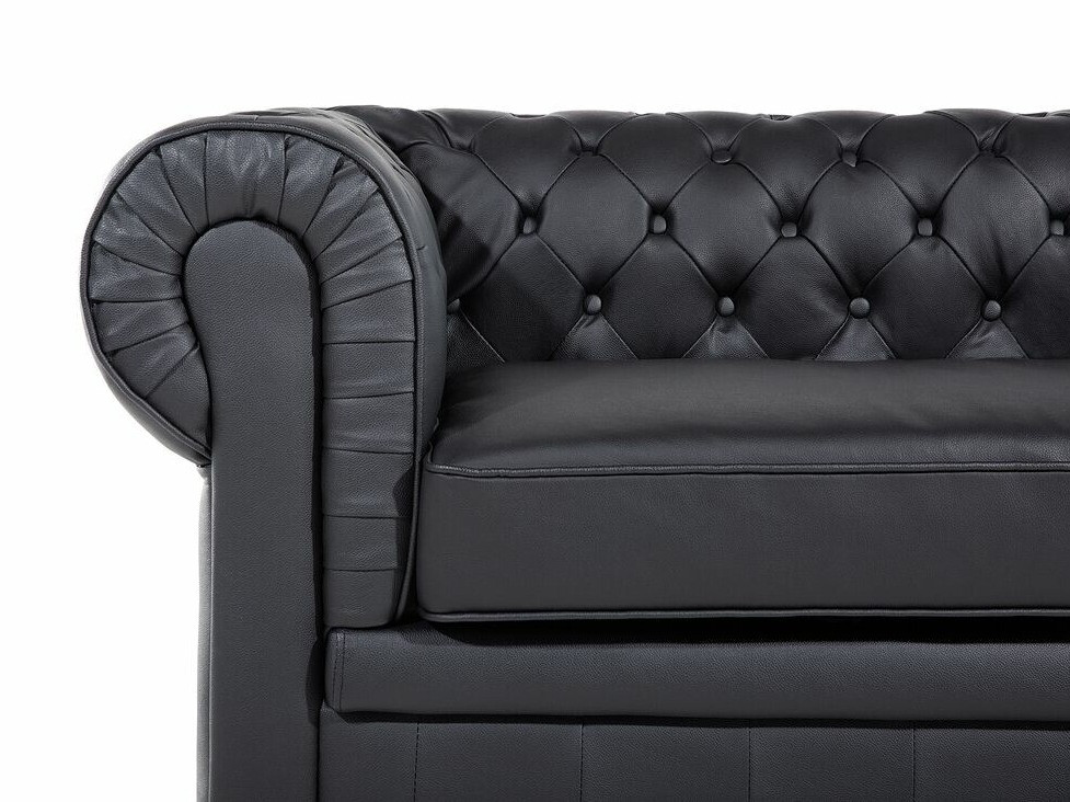 Chesterfield mīksto mēbeļu komplekts Cirdoro 112 (Melns)