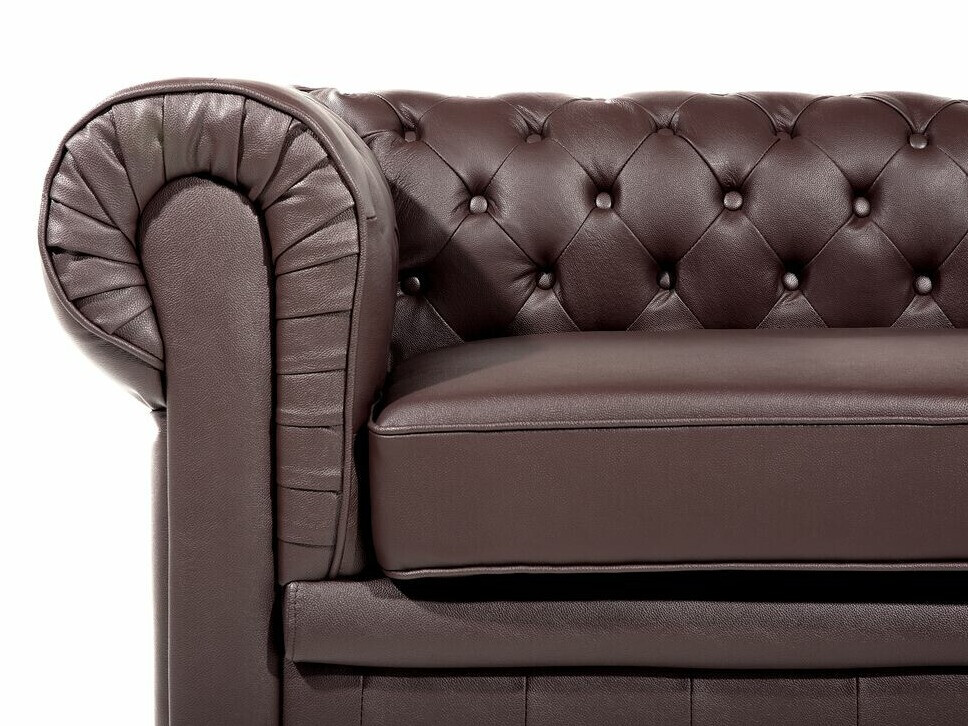 Chesterfield mīksto mēbeļu komplekts Cirdoro 112 (Tumši brūns)