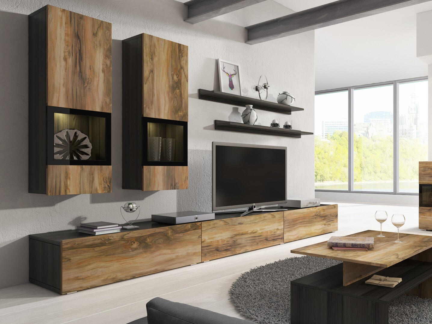 TV galds Serodeu 105 (Riekstkoks + Tumši brūns)