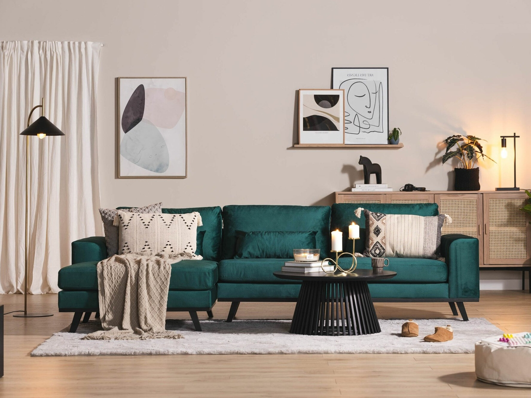 Stūra dīvāns Floromo 100 (Monolith 37)