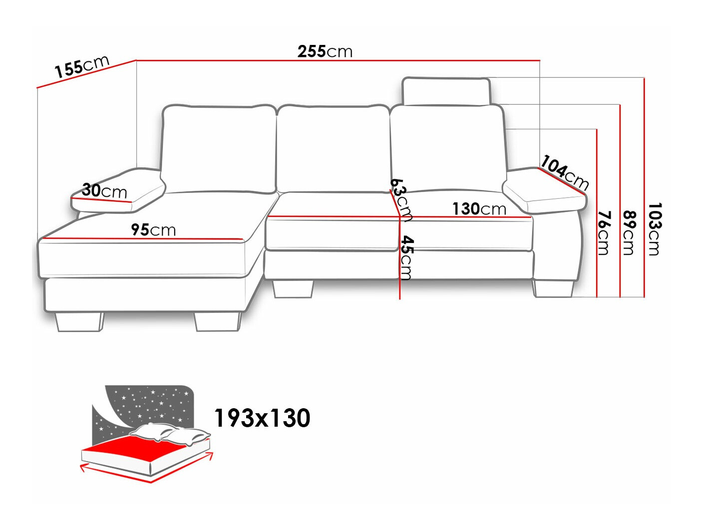 Stūra dīvāns Lincoln 182 (Barrel 97)