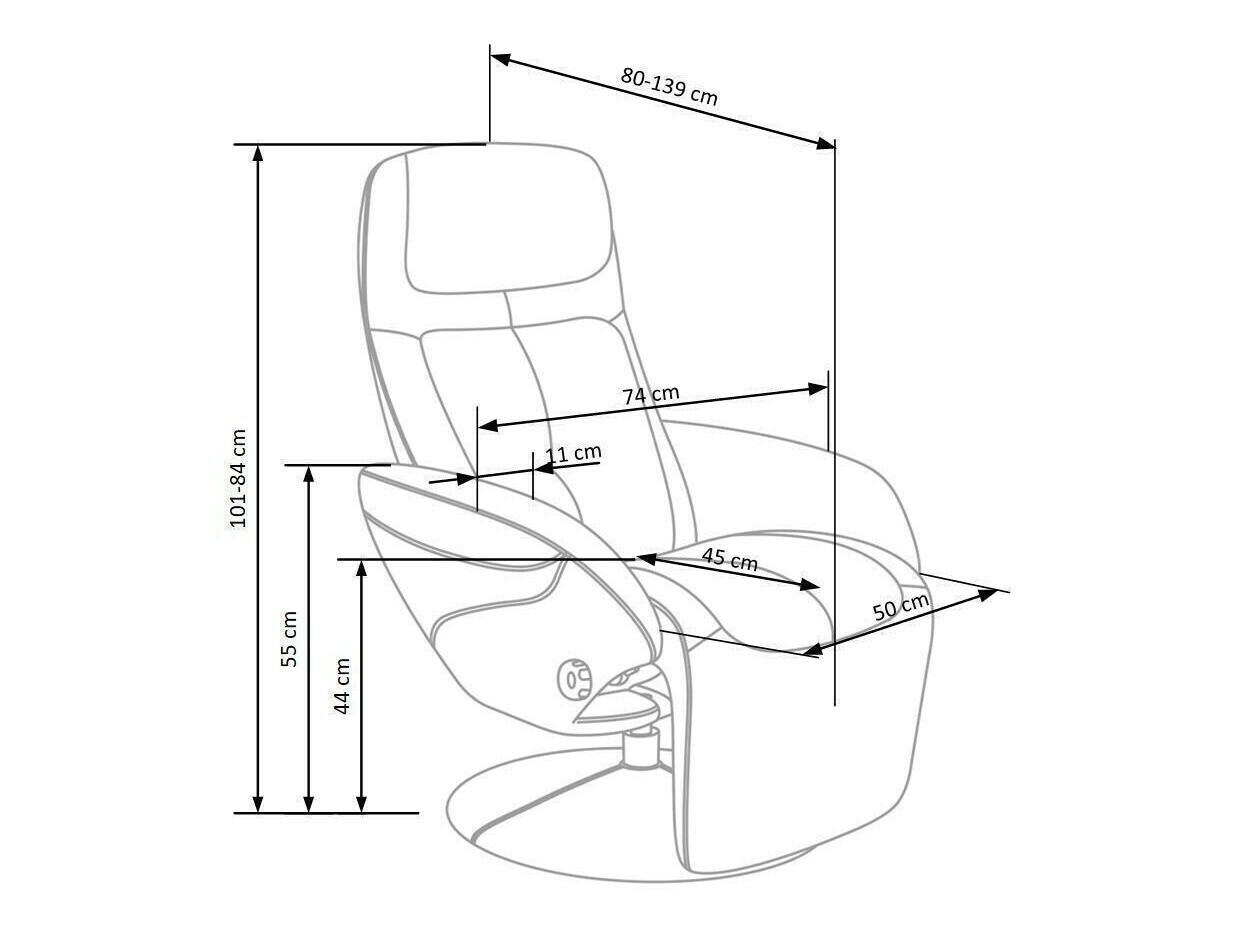 Atpūtas krēsls reglainer Houston 492 (Bēšs)