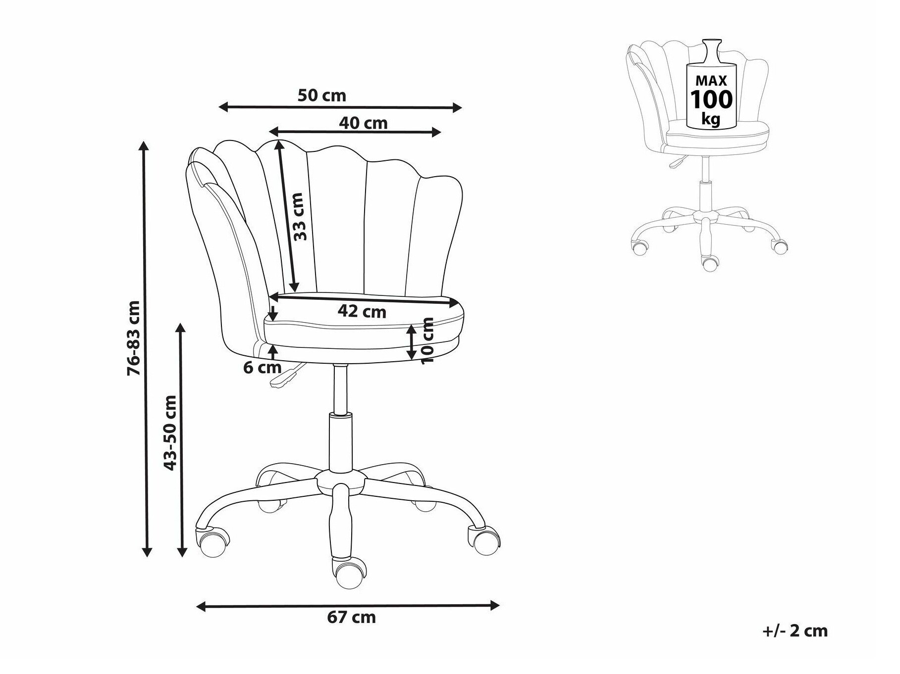 Biroja krēsls Berwyn 991 (Balts + Zelta)