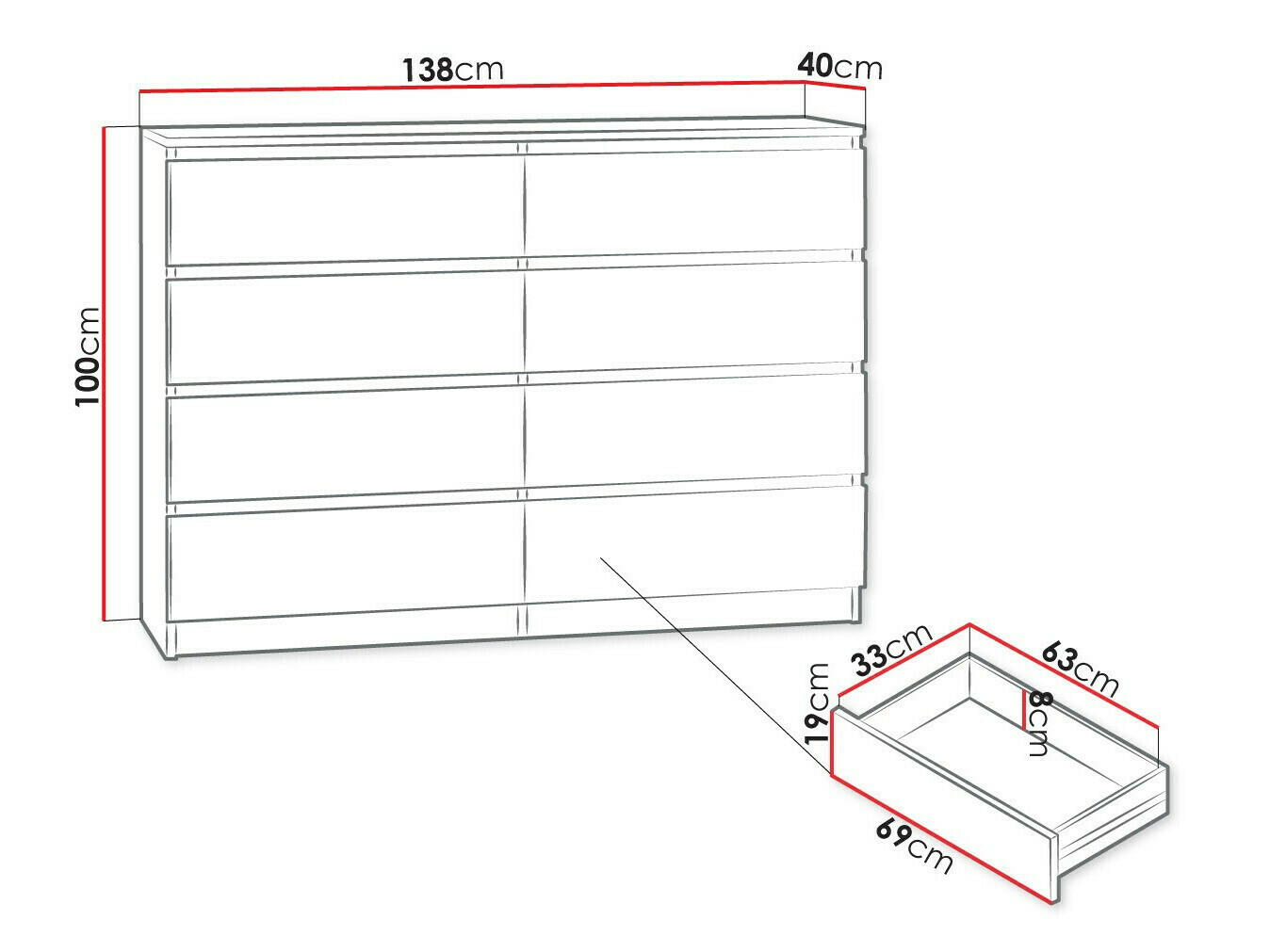 Kumode Comfivo Structor III (Melns)