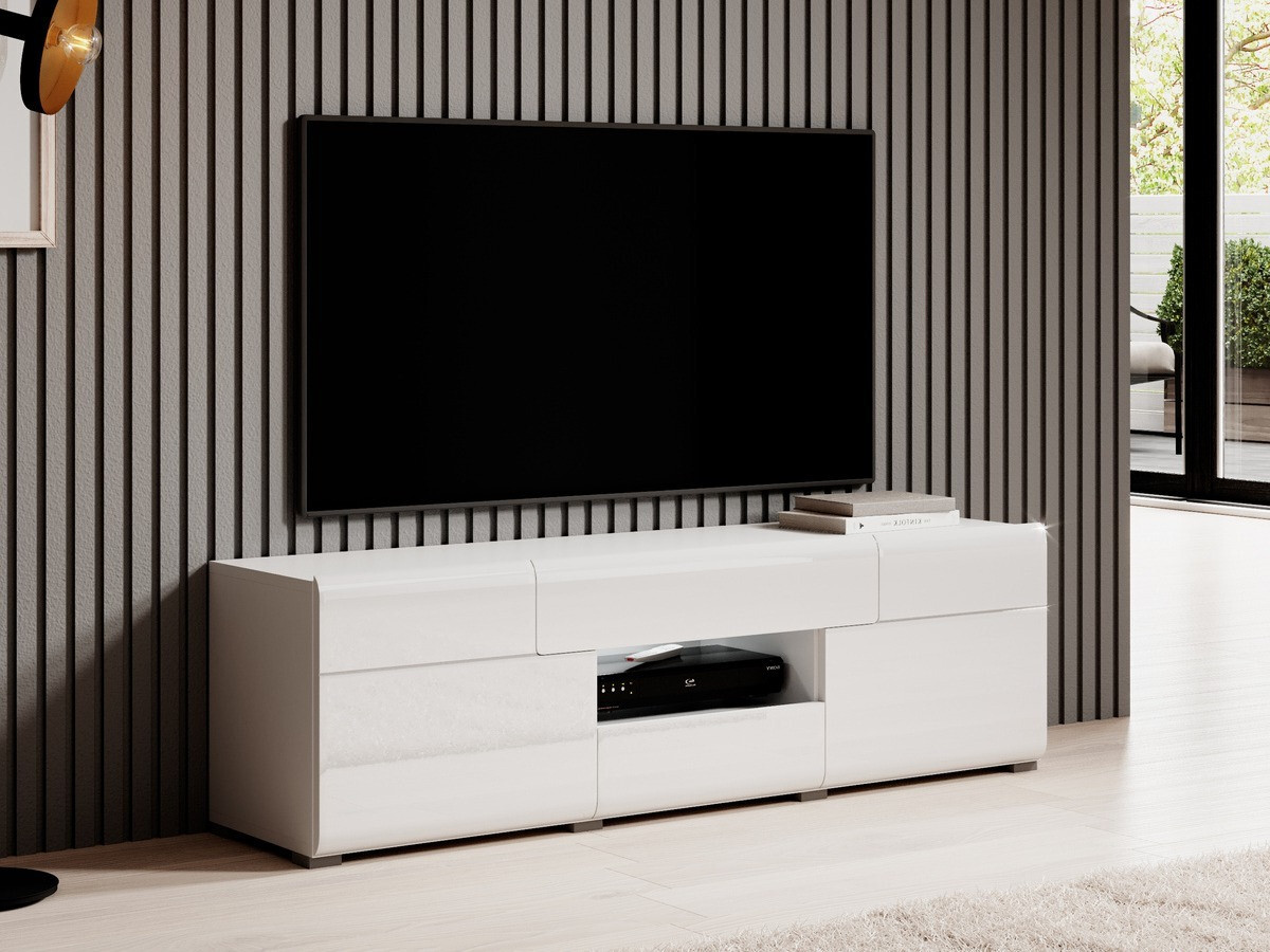 TV galds Torsone 101 (Balts + Glancēts balts)