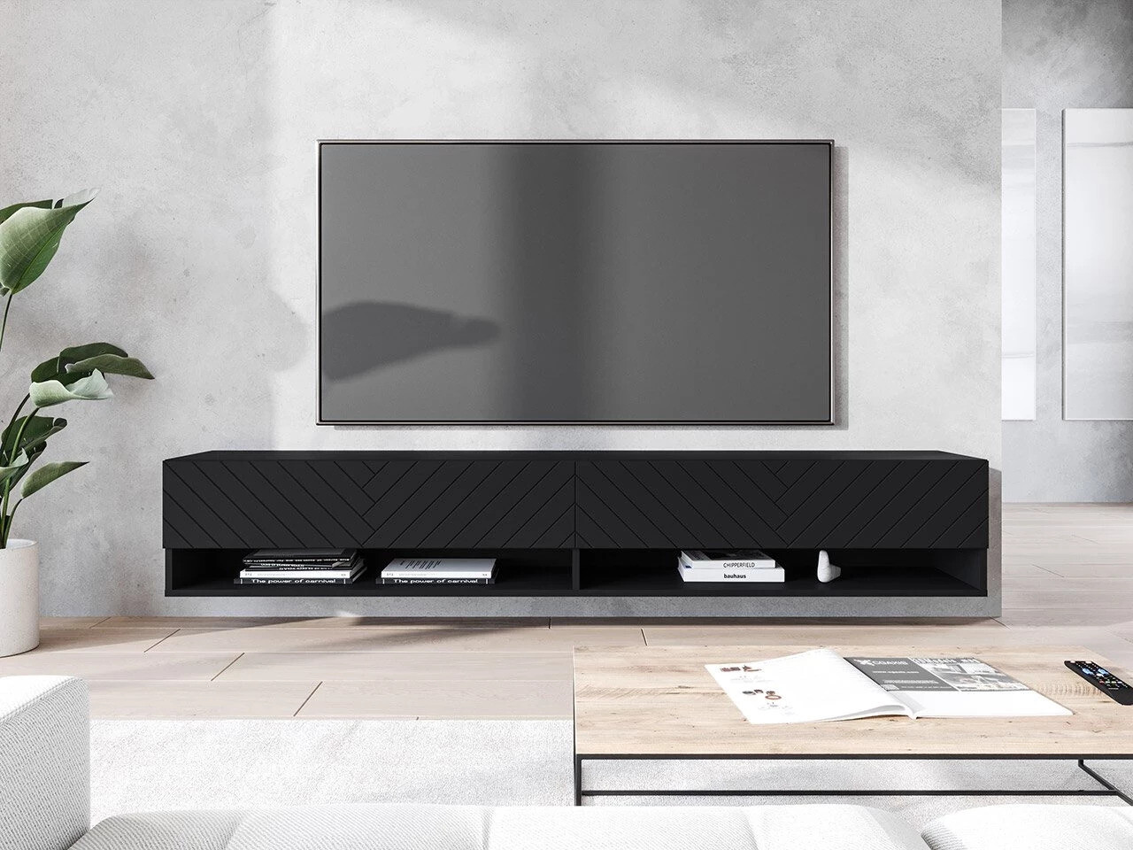 TV galds Sarasota 119 (Melns + Grafīts)