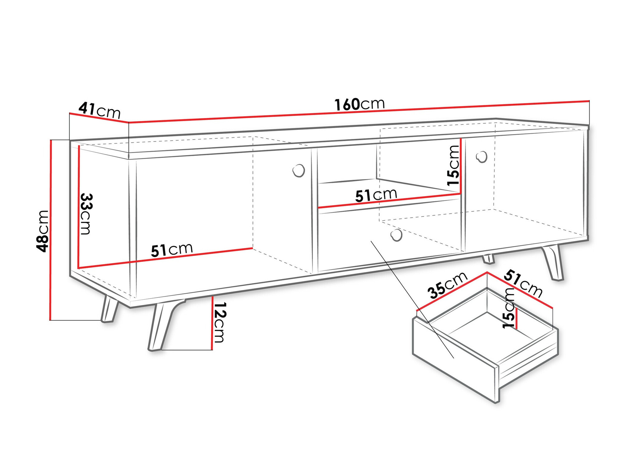 TV galds Monfera 104 (Balts)