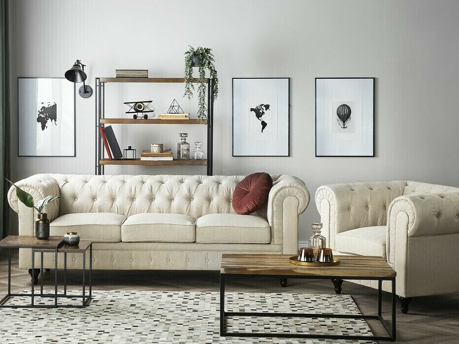 Chesterfield atpūtas krēsls Cirdoro 102 (Bēšs)