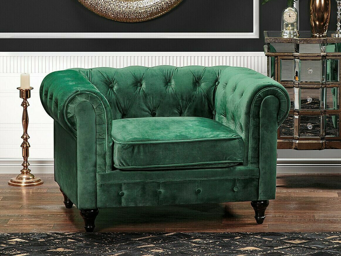 Chesterfield atpūtas krēsls Cirdoro 102 (Zaļš)
