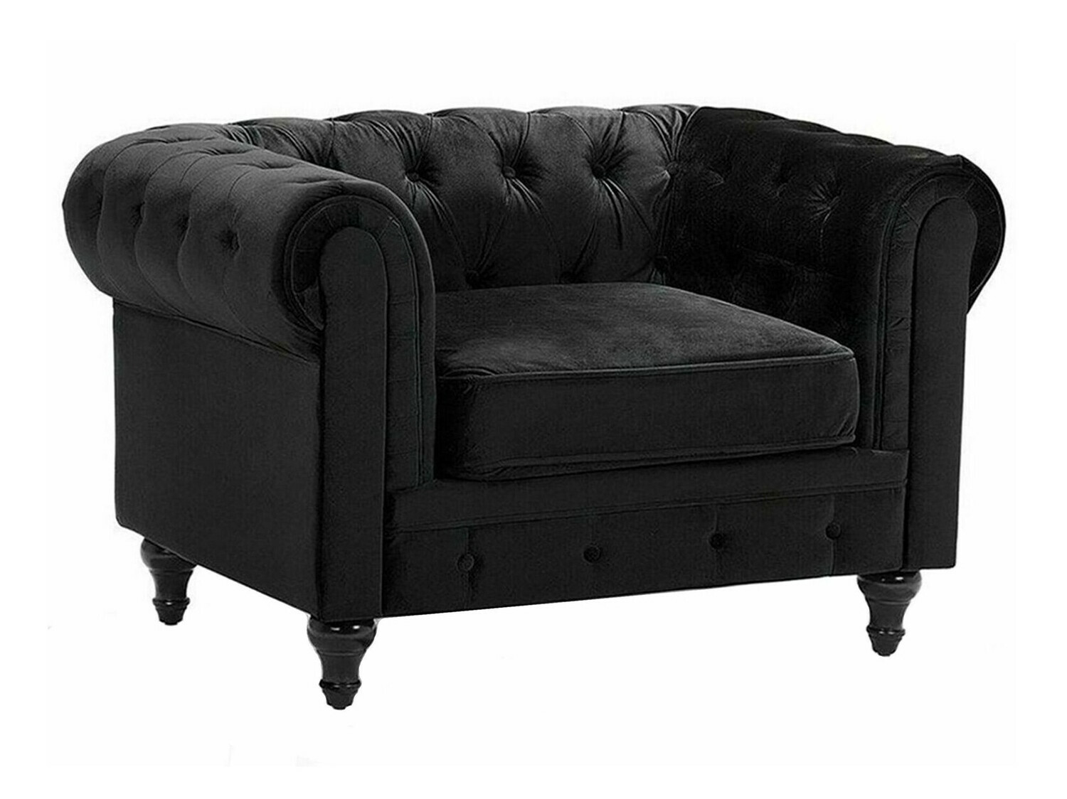 Chesterfield atpūtas krēsls Cirdoro 102 (Melns)