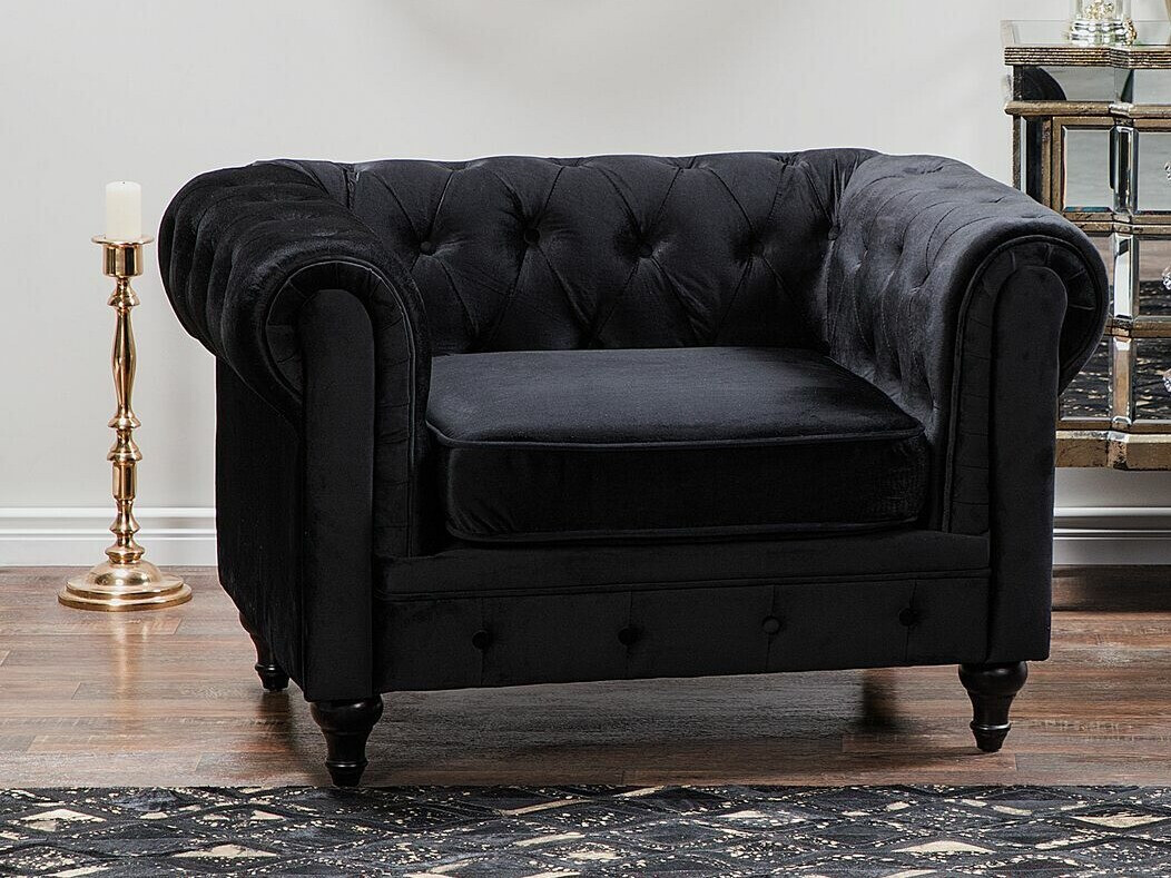 Chesterfield atpūtas krēsls Cirdoro 102 (Melns)