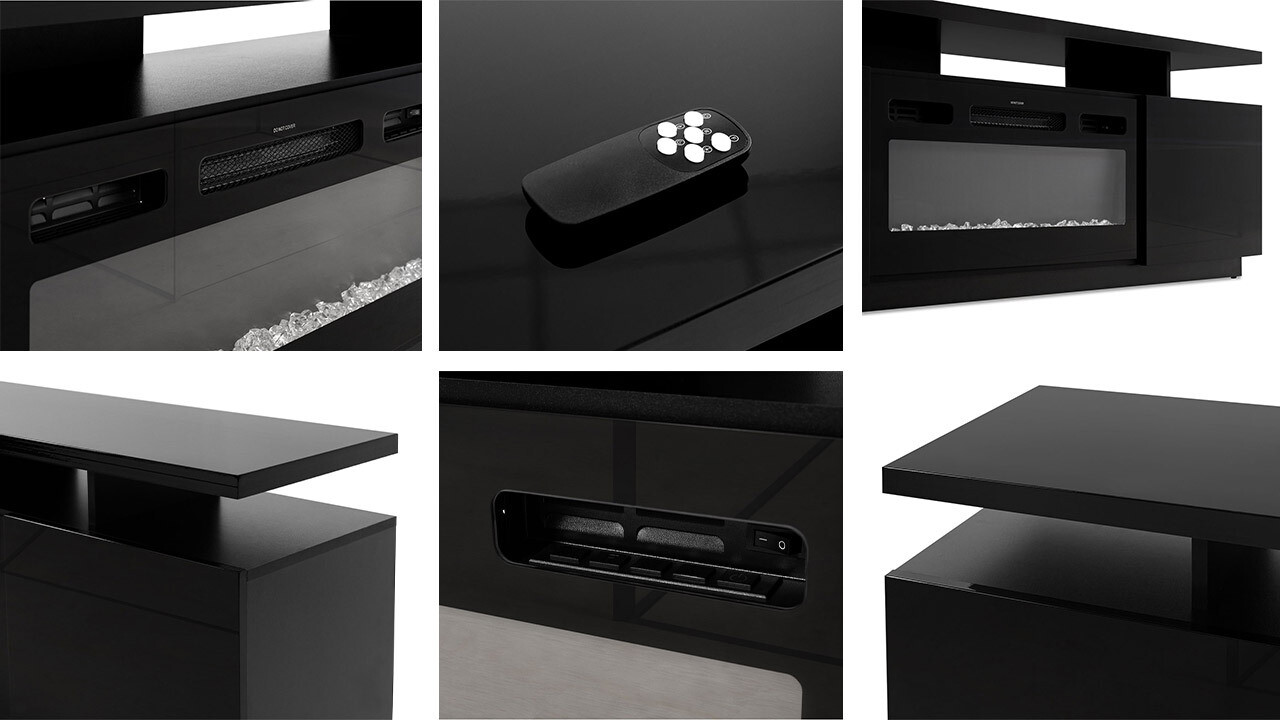 TV galds Figura I (Melns + Glancēts melns)