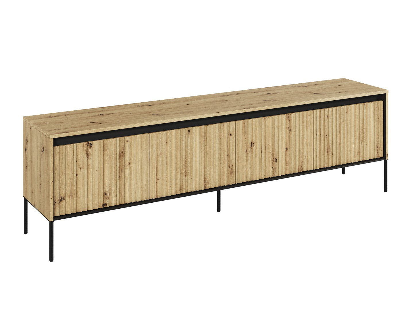 TV galds Fernolu 105 (Artisan ozols + Melns)