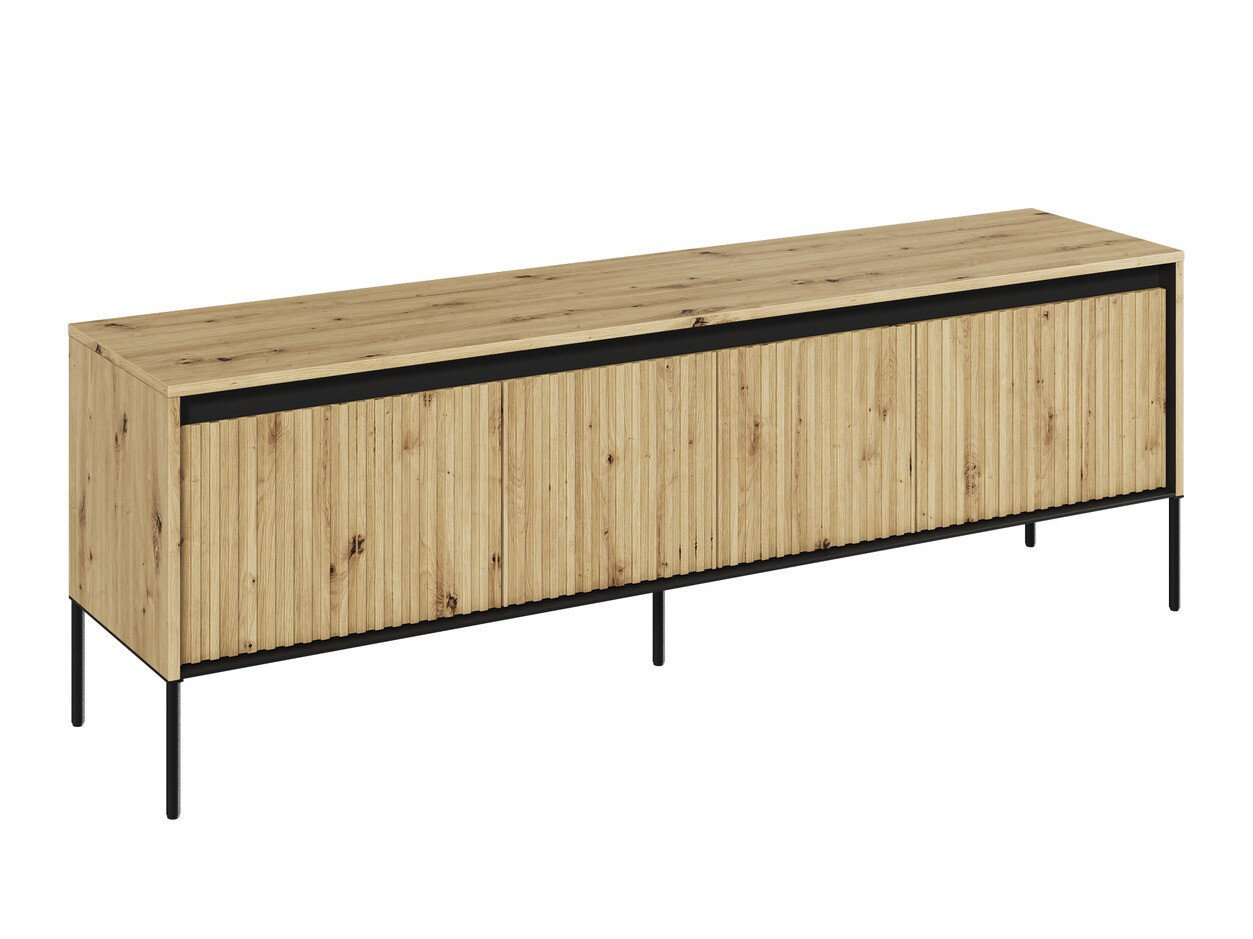 TV galds Fernolu 104 (Artisan ozols + Melns)