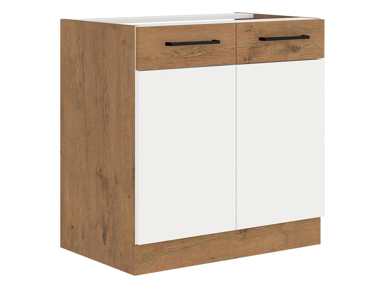 Moduļu skapis izlietnei ar durvīm Wood White 108
