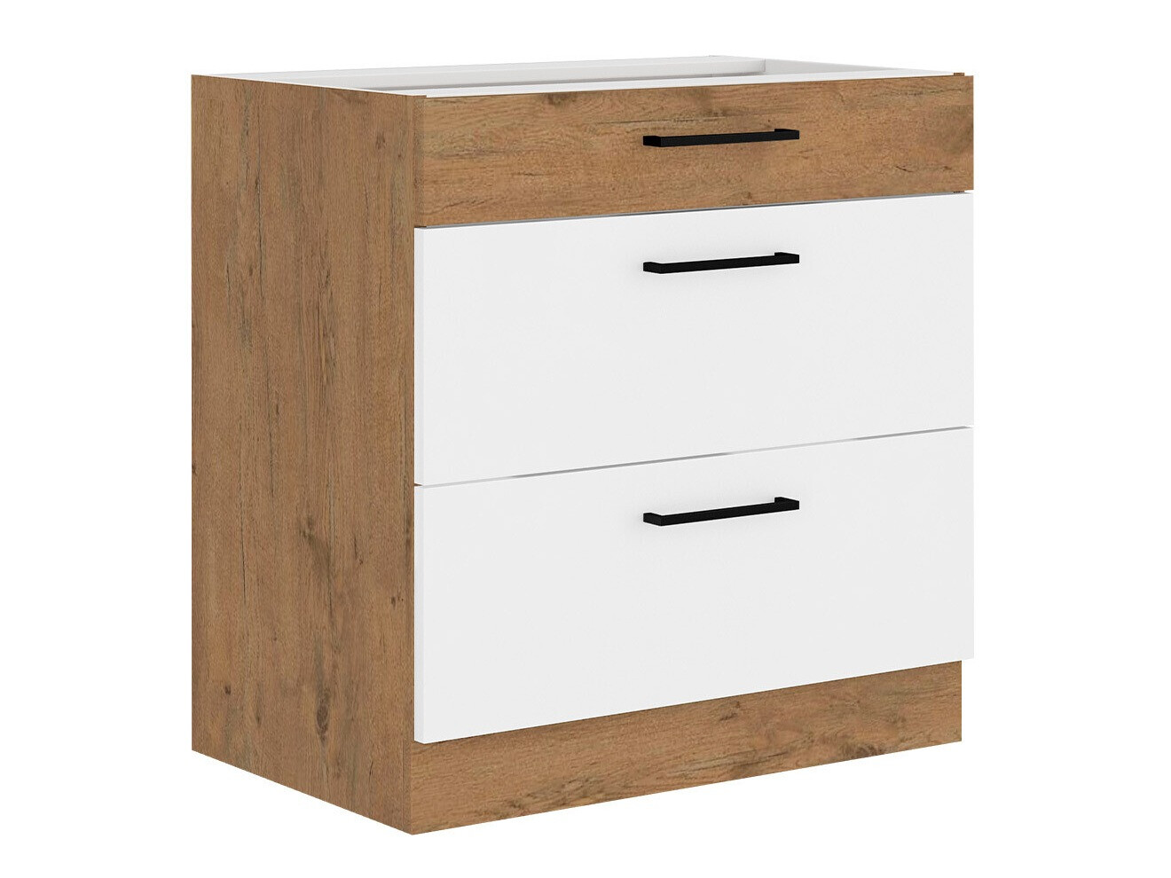 Moduļu skapis ar atvilktnēm Wood White 123