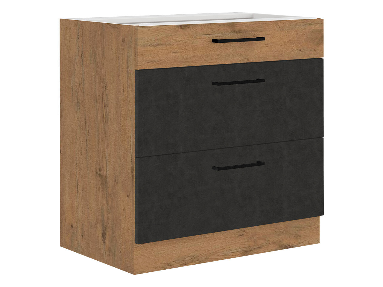 Moduļu skapis ar atvilktnēm Wood Grey 123