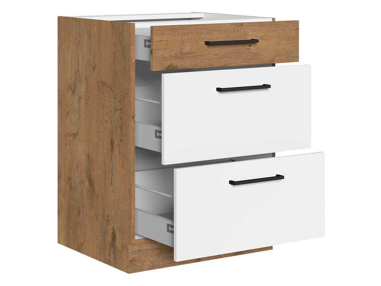 Moduļu skapis ar atvilktnēm Wood Grey 115