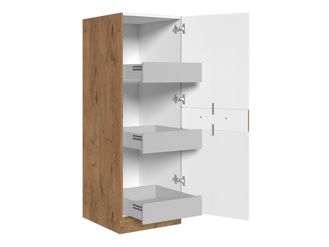 Moduļu skapis ar atvilktni un durvīm Wood White 100