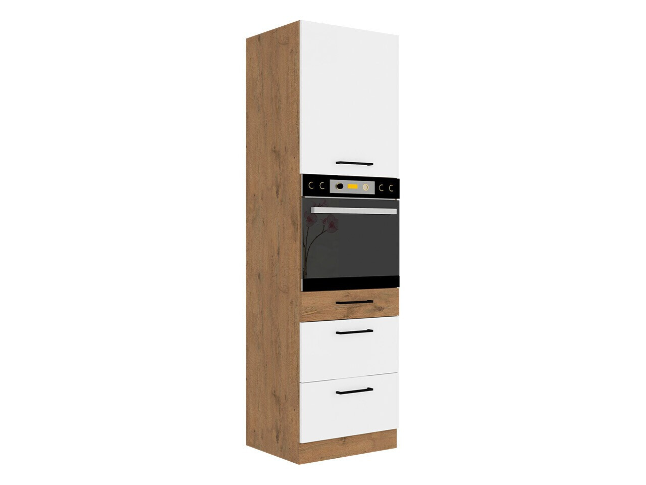 Moduļu skapis iebūvējamai tehnikai Wood White 126