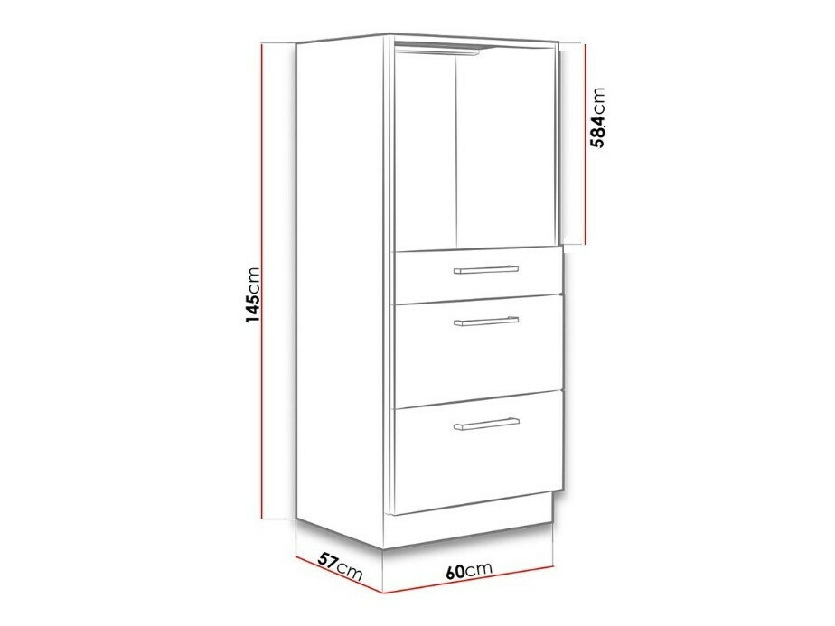Moduļu skapis iebūvējamai tehnikai Wood White 102