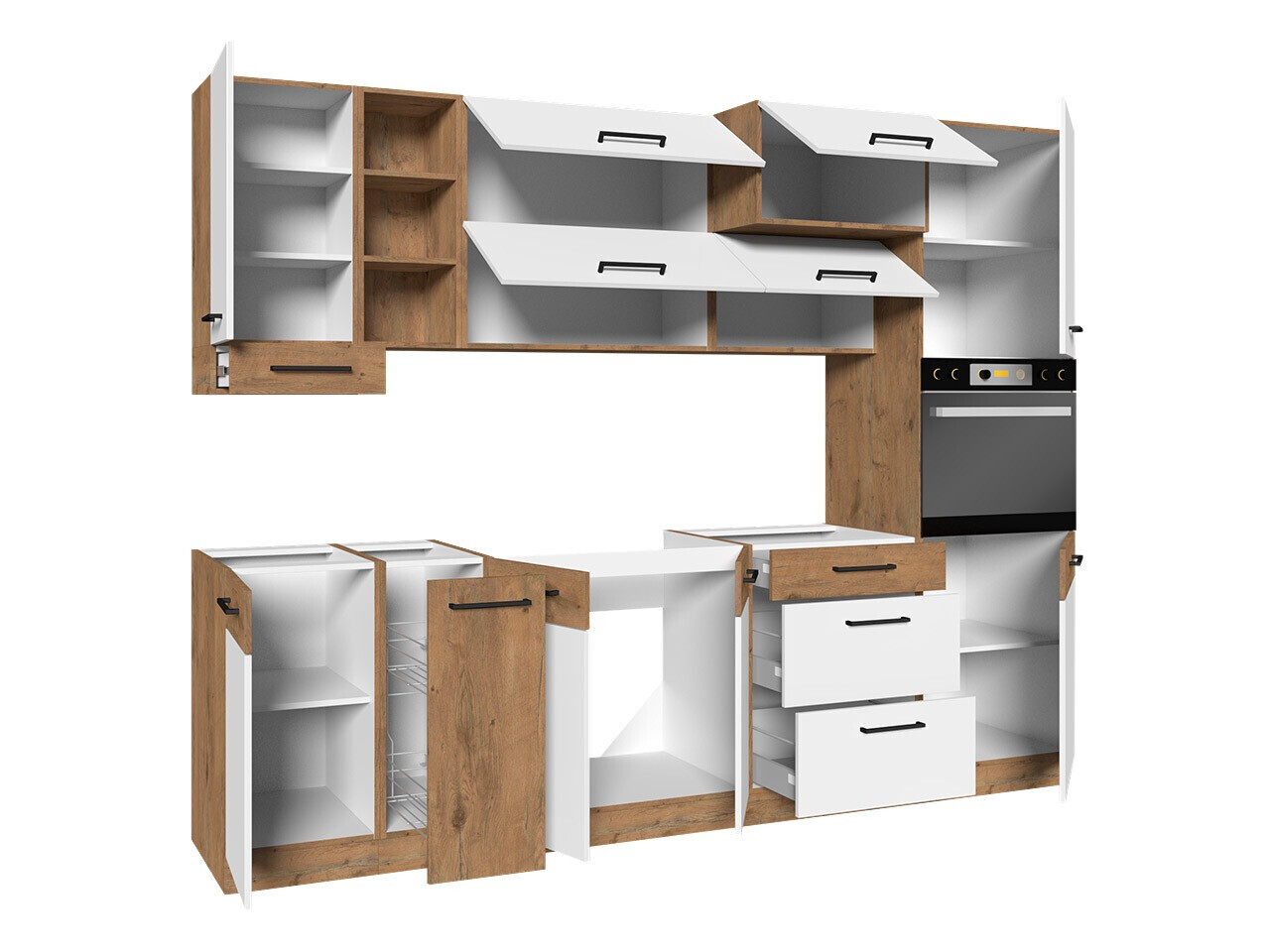 Moduļu virtuves komplekts Wood White 137