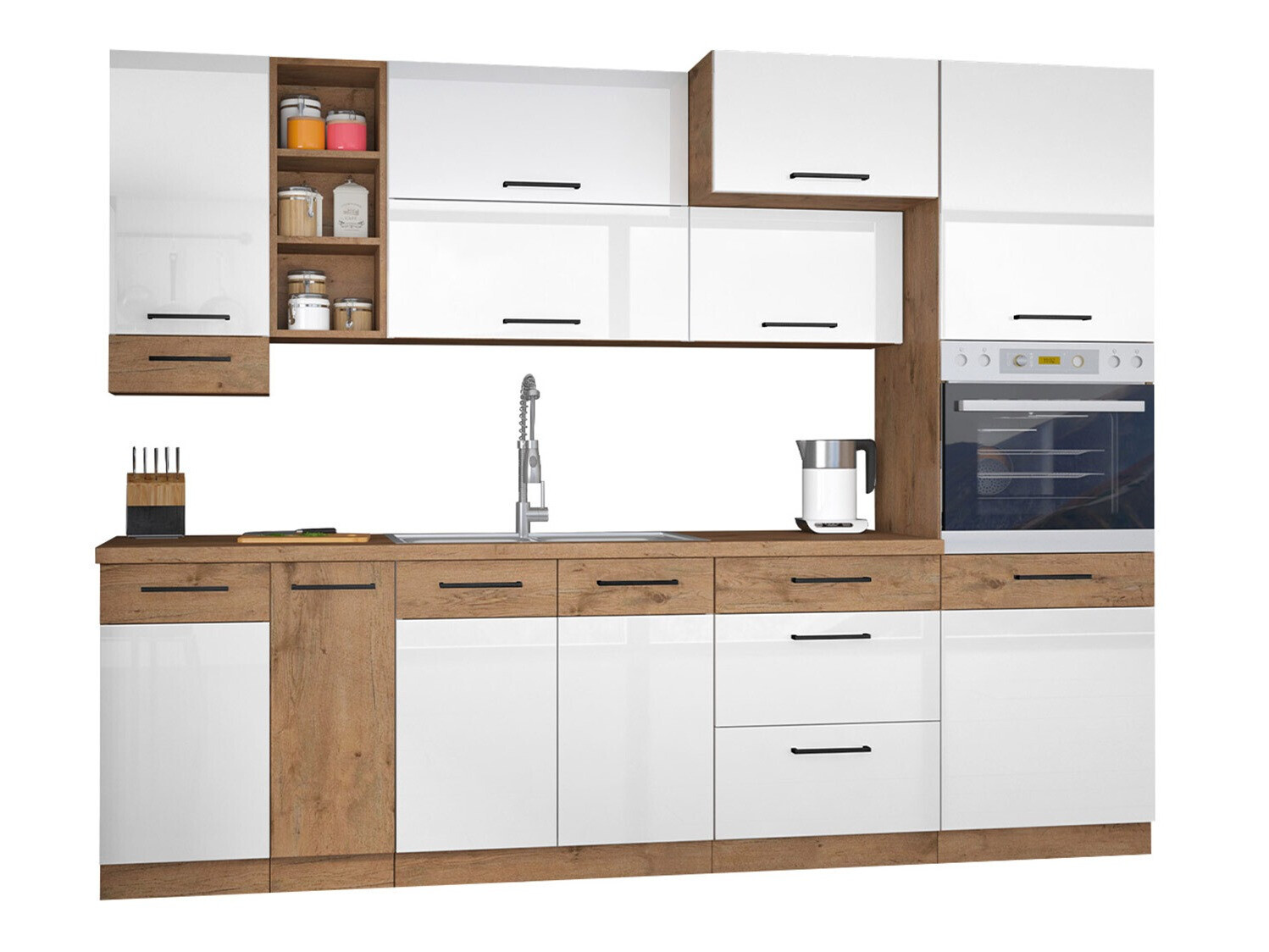 Moduļu virtuves komplekts Wood White 137