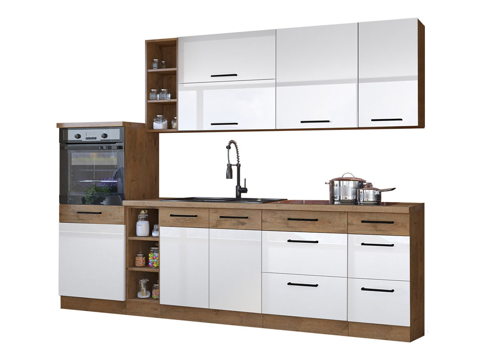 Moduļu virtuves komplekts Wood White 136