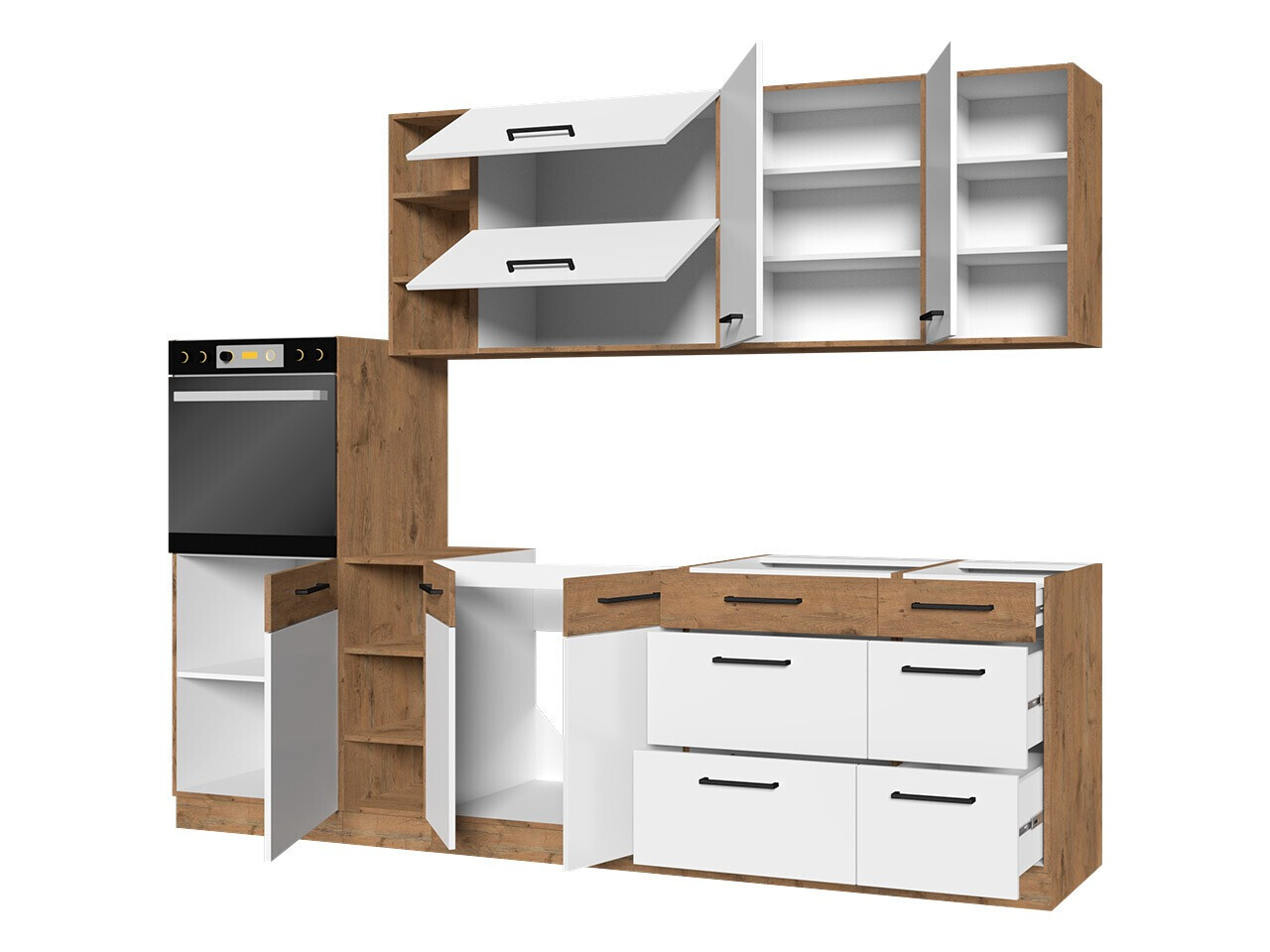 Moduļu virtuves komplekts Wood White 136