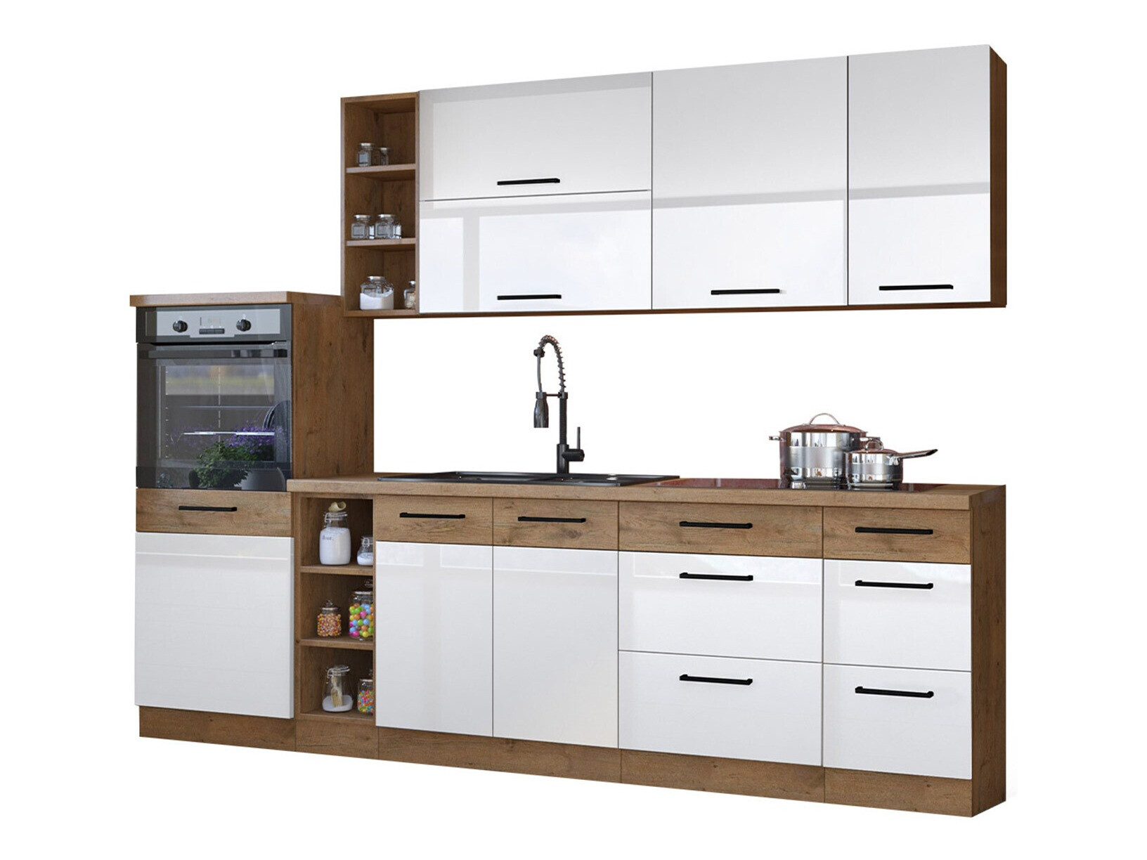 Moduļu virtuves komplekts Wood White 136