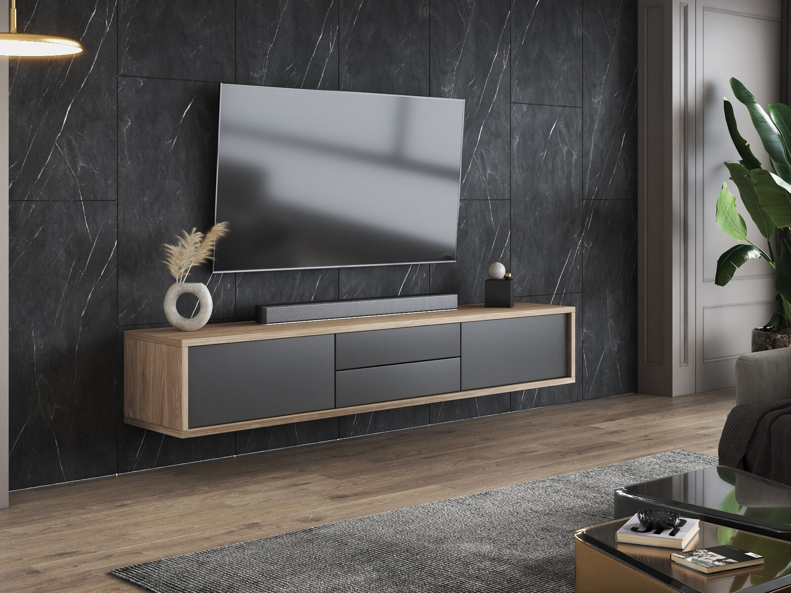 TV galds Austin 325 (Ozols + Antracīts)