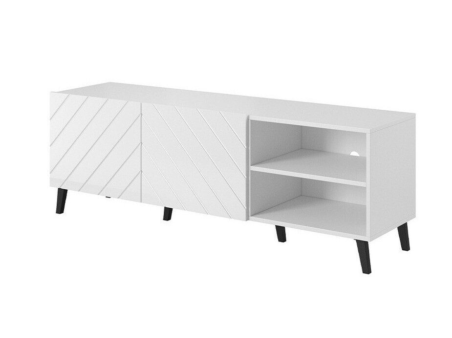 TV galds Charlotte 144 (Balts + Glancēts balts)