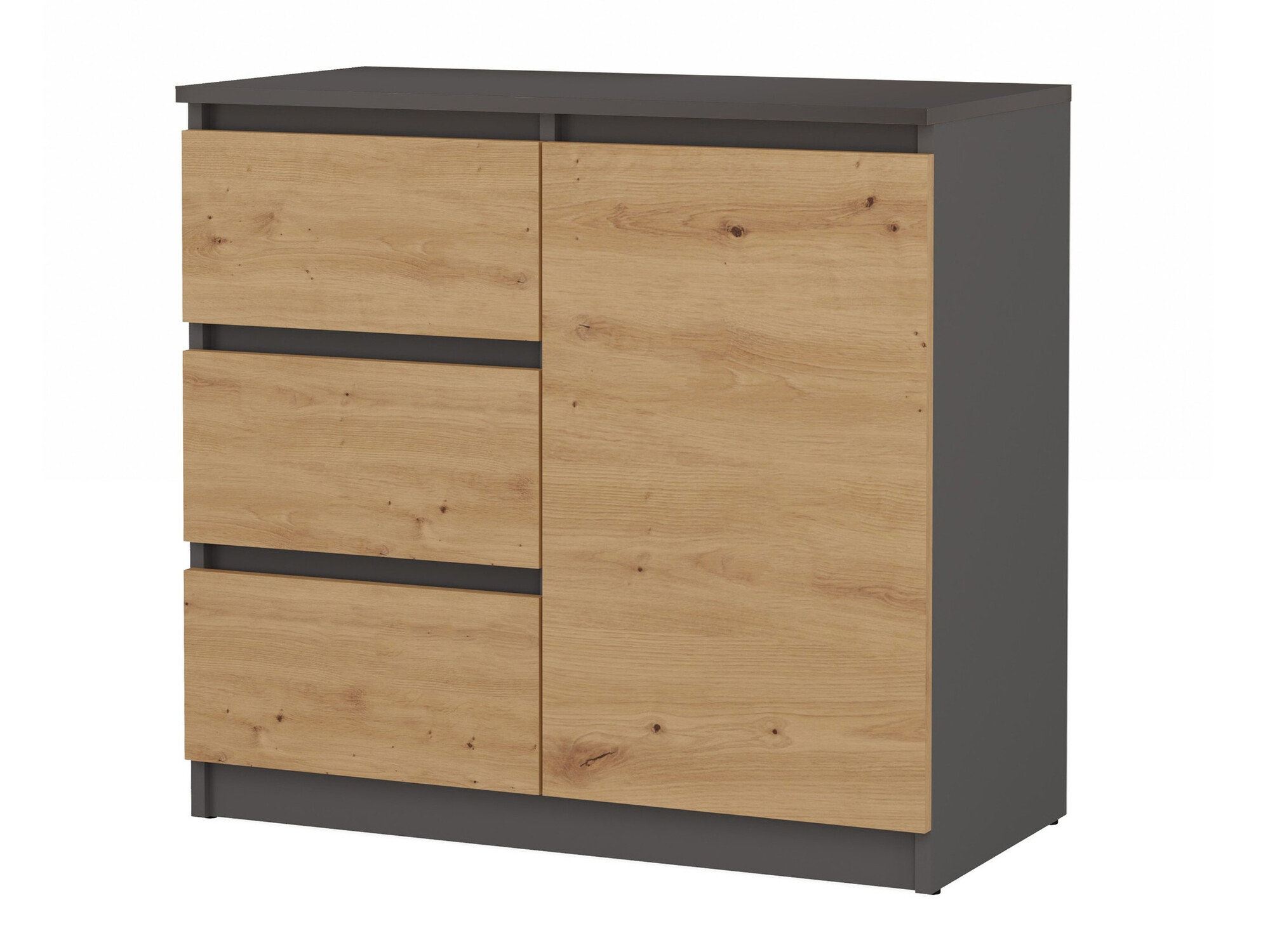 Kumode Elbvelu 110 (Antracīts + Artisan ozols)