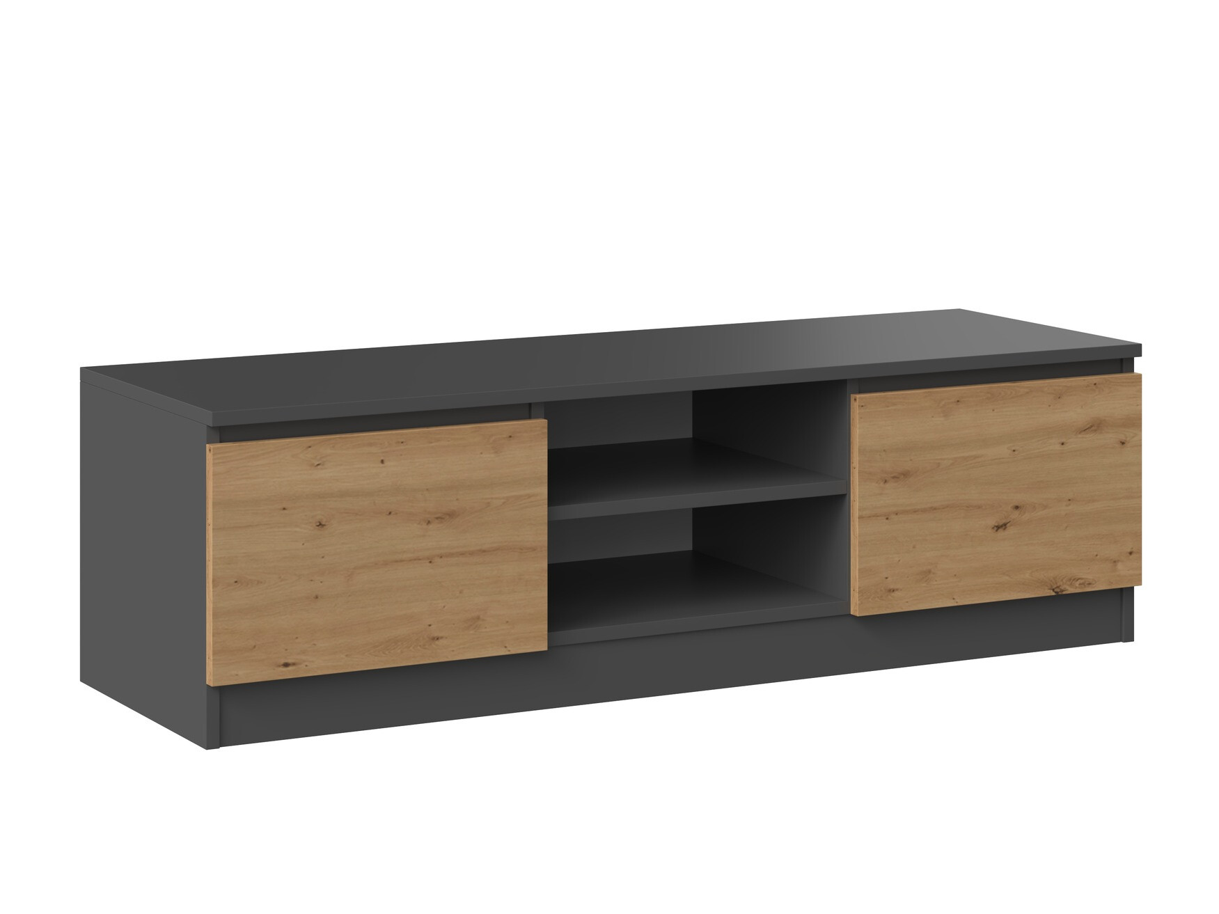TV galds Elbvelu 123 (Antracīts + Artisan ozols)