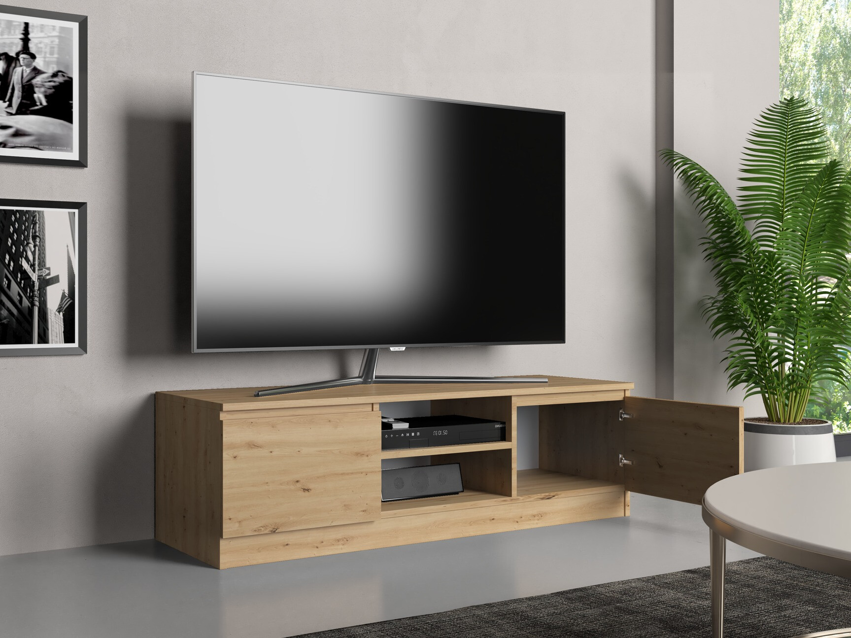 TV galds Elbvelu 123 (Artisan ozols)