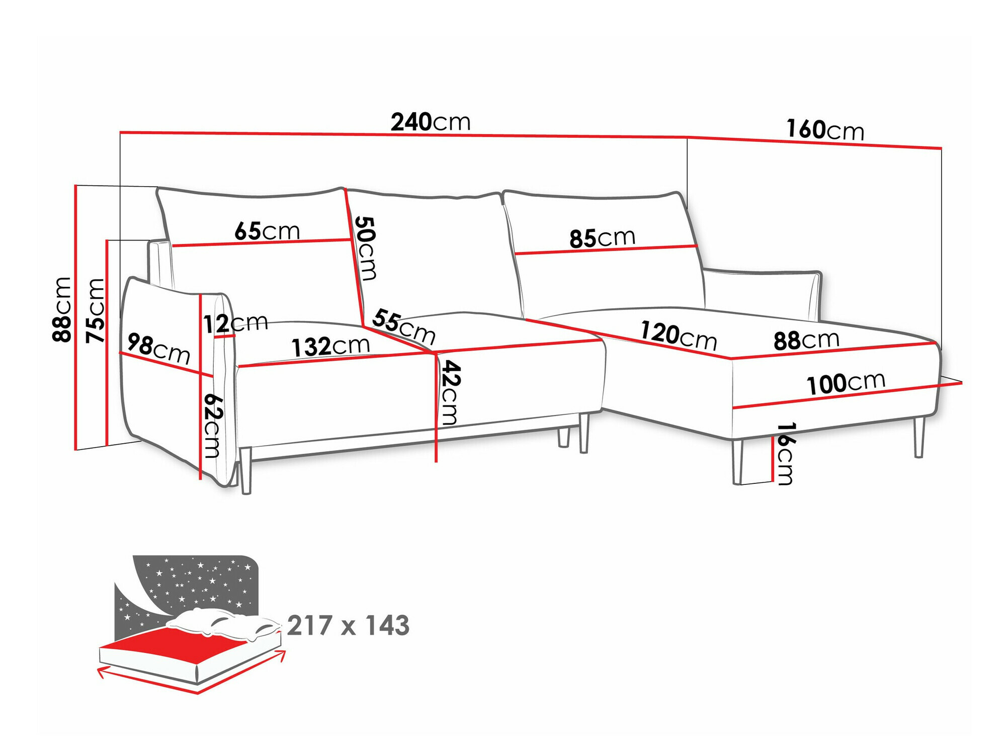 Stūra dīvāns Columbus 224 (Velo 623)