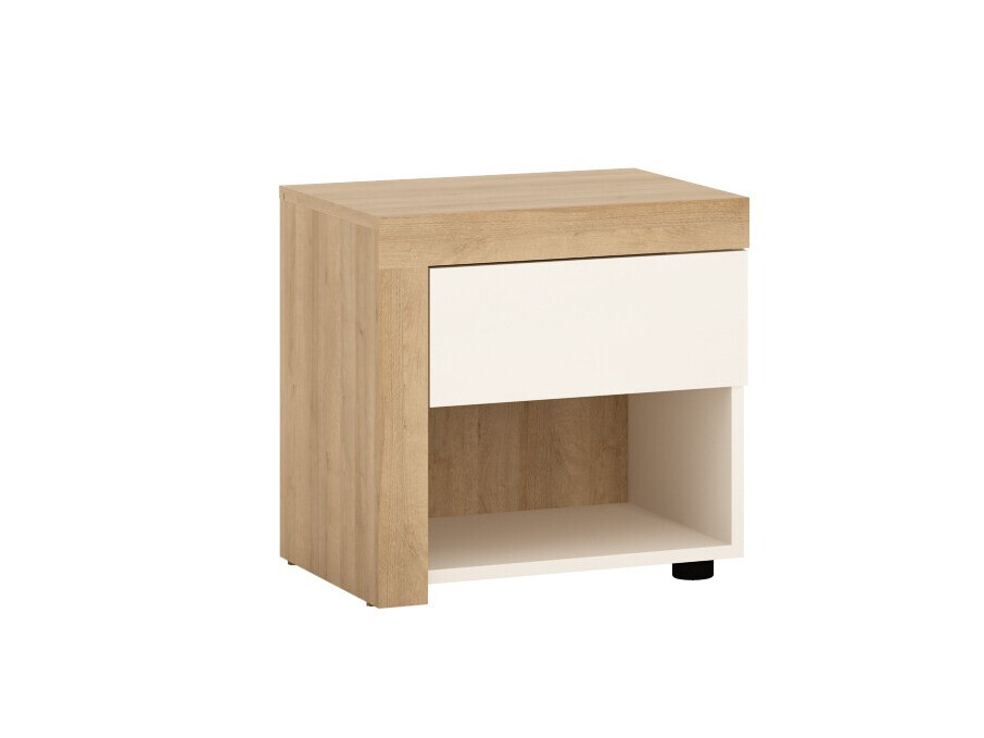 Naktsgaldiņš Feldeli 113 (Riviera ozols + Glancēts balts)