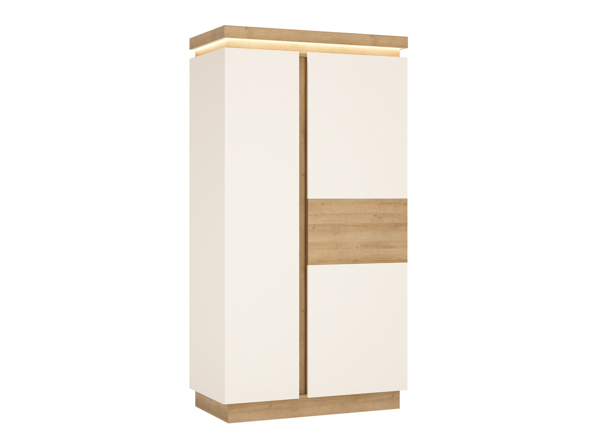 Skapis Feldeli 106 (Riviera ozols + Glancēts balts)