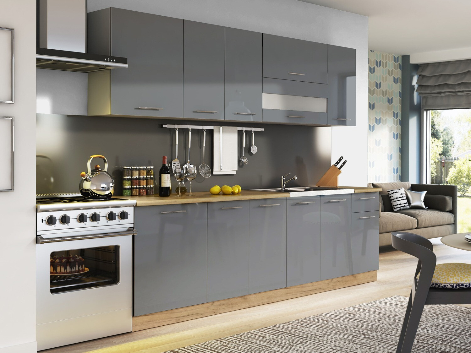 Moduļu piekarams skapis Tiffa Grey 115