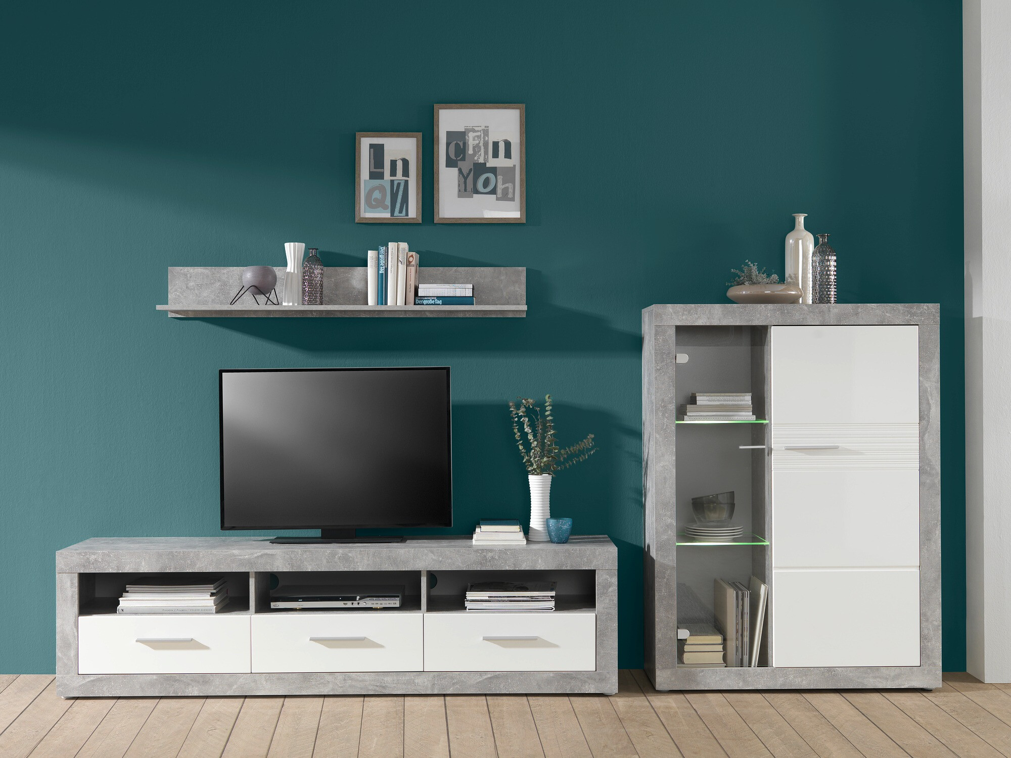 TV galds Romfera 103 (Balts + Pelēks)