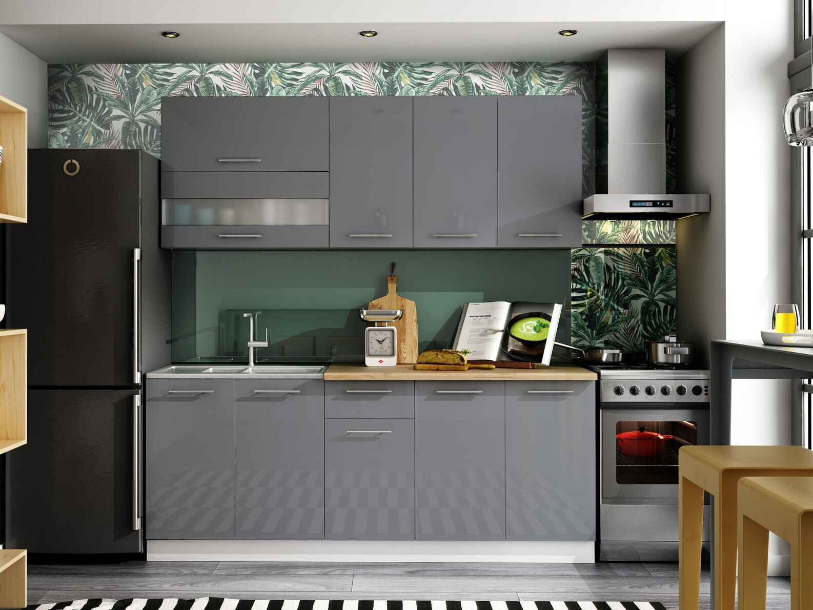 Moduļu skapis ar durvīm Tiffa Grey 143