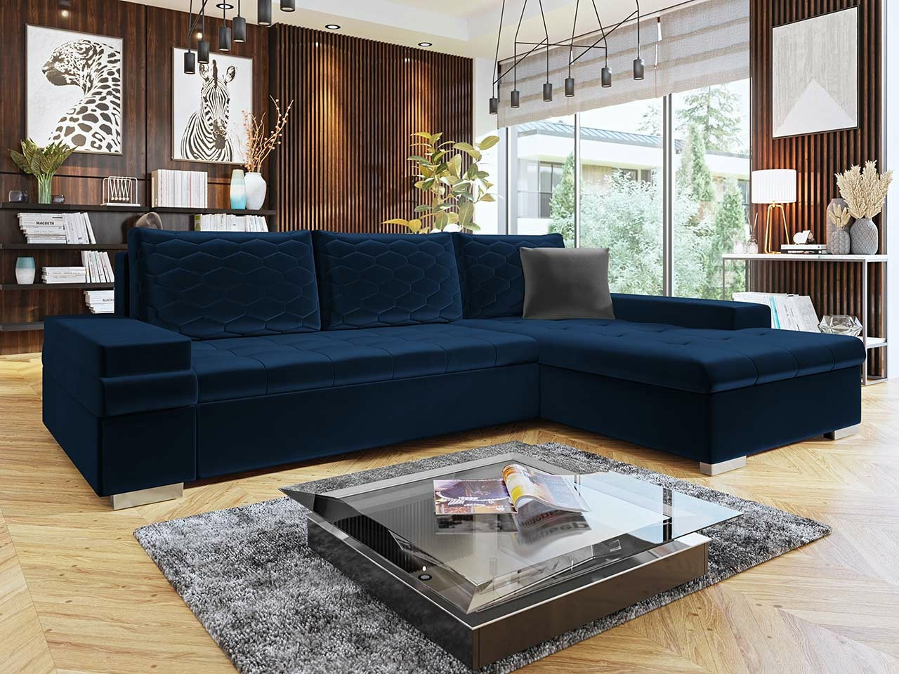 Stūra dīvāns Comfivo Olivetum III (Magic Velvet 2216 + Magic Velvet 2216 + Magic Velvet 2217)