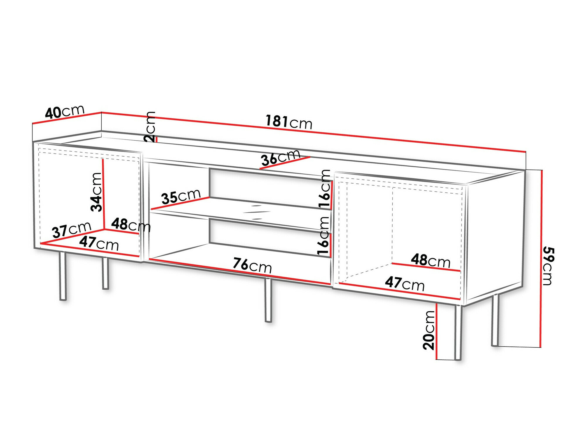 TV galds Sillen II (Balts)